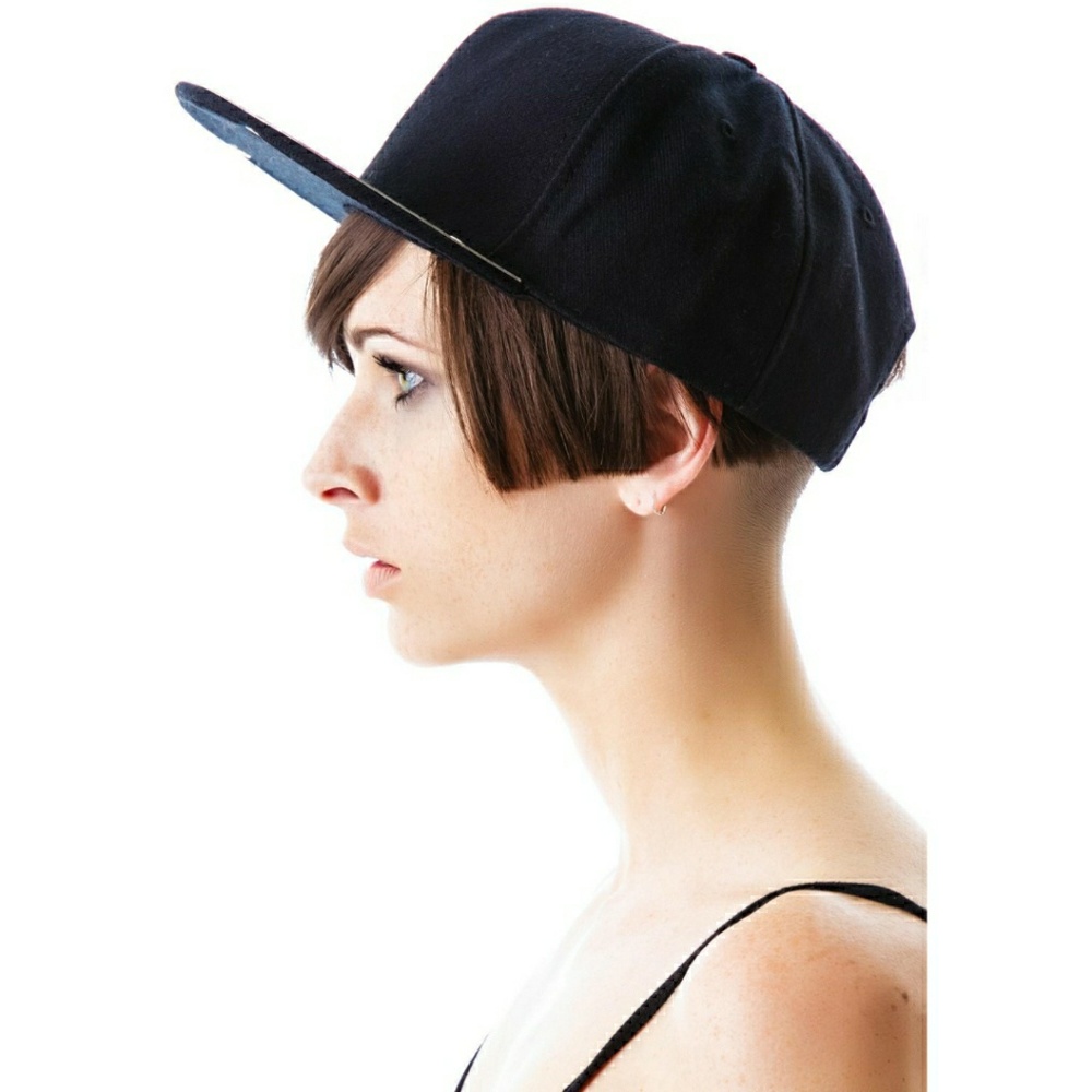 💎NEW💎 UNIF Black Metal Logo Snapback Hat - Picture 5 of 6